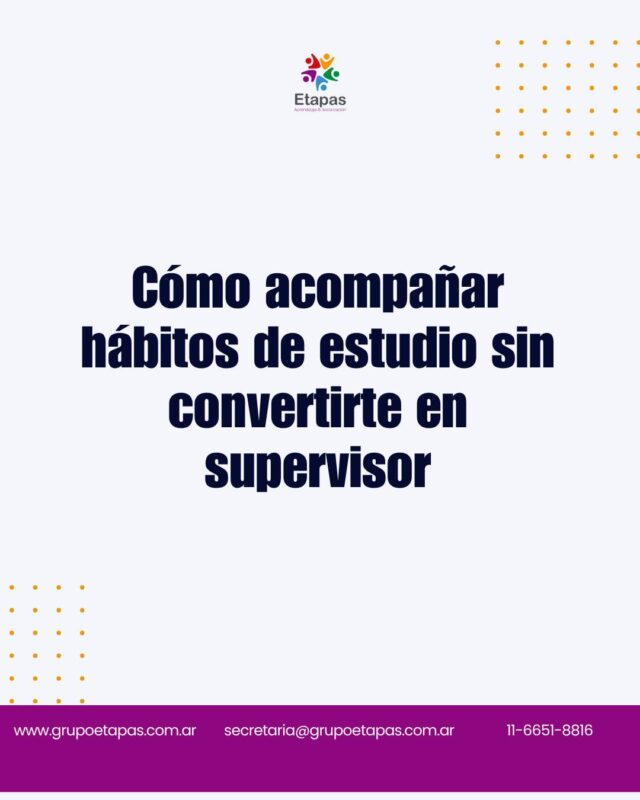 Cuando aparecen dificultades para estudiar, muchas veces la primera explicación que aparece es:😡“no quiere”, 😡“se distrae”, 😡“deja todo para último momento”.Pero organizarse implica mucho más que voluntad.👉Planificar, sostener atención, priorizar tareas y empezar una actividad son habilidades que también se construyen.Acompañar no necesariamente significa controlar más.A veces significa hacer mejores preguntas.En lugar de:🤔“¿Por qué todavía no empezaste?”Probar con:🤔“¿Qué parte te está costando?”Cada adolescente necesita apoyos distintos.Guardá este post para volver cuando lo necesites o compartilo con alguien que esté acompañando este momento.#GrupoEtapas #Adolescencia #HábitosDeEstudio #Aprendizaje #Familias