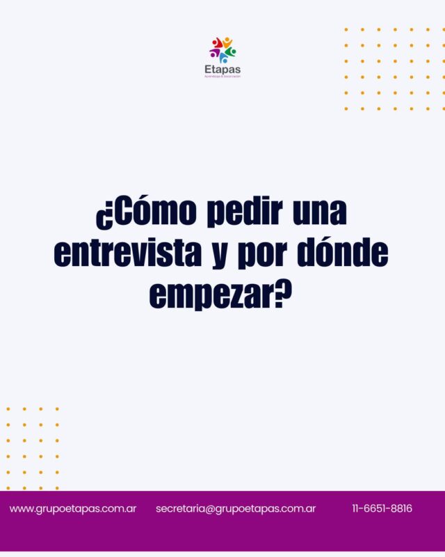 No hace falta saber exactamente qué pedir para empezar.A veces una conversación inicial ayuda a construir más claridad.Si te gustaría tener una entrevista, escribinos por privado!#GrupoEtapas #Consulta #EquipoInterdisciplinario #Acompañamiento