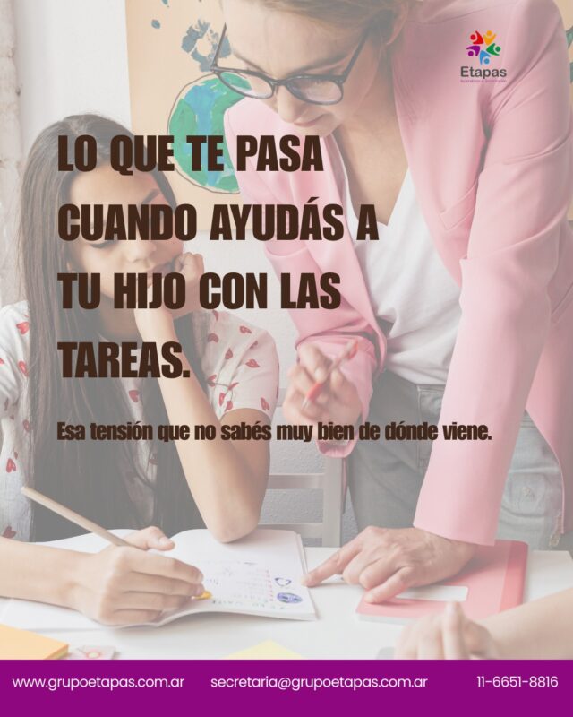 La hora de las tareas. Uno de los momentos más tensos de la jornada para muchas familias.Y no siempre tiene que ver con las tareas.Si te reconocés en esto, el carrusel de hoy es para vos. No tiene fórmulas mágicas, tiene una mirada que a veces ayuda más que cualquier técnica.📍 Atención presencial en Lanús, Buenos Aires 💻 Atención online📩 secretaria@grupoetapas.com.ar#ansiedad #crianza #tareas #maternidad #paternidad #saludmental #familias #grupoetapas