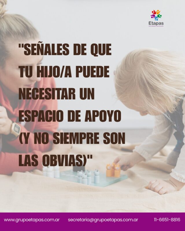 Hay señales que los chicos mandan todo el tiempo. Y no siempre son las más evidentes.A veces es el cambio en el sueño, en el apetito, en las ganas de jugar. A veces es un dolor de panza que no tiene explicación médica. A veces es simplemente que algo en su energía cambió, y vos lo notás aunque no sepas bien cómo explicarlo.Ese "algo no está del todo bien" que sentís como mamá o papá casi siempre tiene razón.No hace falta esperar a que sea urgente para buscar apoyo. Acompañar a tiempo es una de las cosas más importantes que podemos hacer por ellos.Si tenés dudas o preguntas, podés escribirnos. Estamos acá.📍 Atención presencial en Lanús📩 secretaria@grupoetapas.com.ar#psicologíainfantil #crianza #saludmental #niños #familias #acompañamientoemocional #grupoetapas