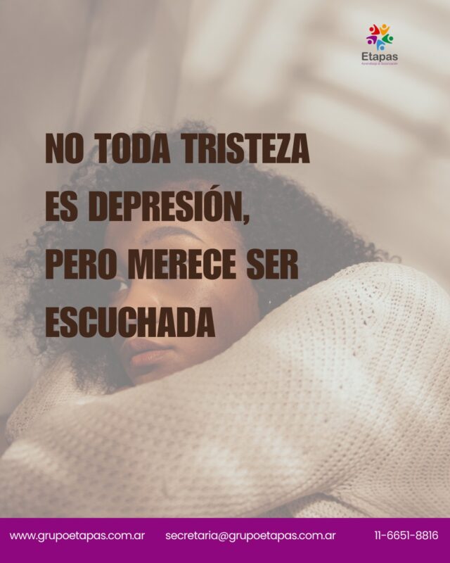 No toda tristeza es depresión.Y no todo malestar necesita una respuesta inmediata.A veces atravesamos momentos de cansancio, cambios, pérdidas o exigencia sostenida que impactan en cómo nos sentimos.Otras veces aparecen experiencias que empiezan a ocupar cada vez más espacio en la vida cotidiana.Escucharnos no significa etiquetarnos.Tampoco esperar a estar desbordados para pedir ayuda.Muchas veces consultar es simplemente abrir un espacio para entender mejor qué está pasando.Nos interesa acompañar procesos, no reducir personas a diagnósticos.¿Qué señales te parece importante escuchar más en la vida cotidiana?#GrupoEtapas #SaludMental #BienestarEmocional #Psicología #Adultos