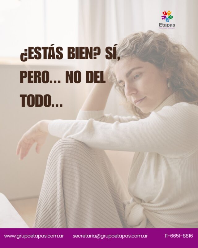 Muchos adultos viven en ese estado intermedio: no están mal, pero tampoco están bien del todo.Funcionan, sostienen, siguen adelante. Pero hay algo que pesa. Algo que se fue apagando de a poco y que ya se volvió tan cotidiano que casi no se nota.Ese "estoy bien" dicho en automático, a veces esconde mucho.No hace falta estar en crisis para merecer un espacio propio. Un lugar donde hablar, entender y empezar a hacer algo con lo que te pasa.Si algo de esto te resuena, podés escribirnos.📍 Turnos presenciales en Lanús📩 secretaria@grupoetapas.com.ar#saludmental #psicología #bienestar #terapia #vidacotidiana #adultos #grupoetapas