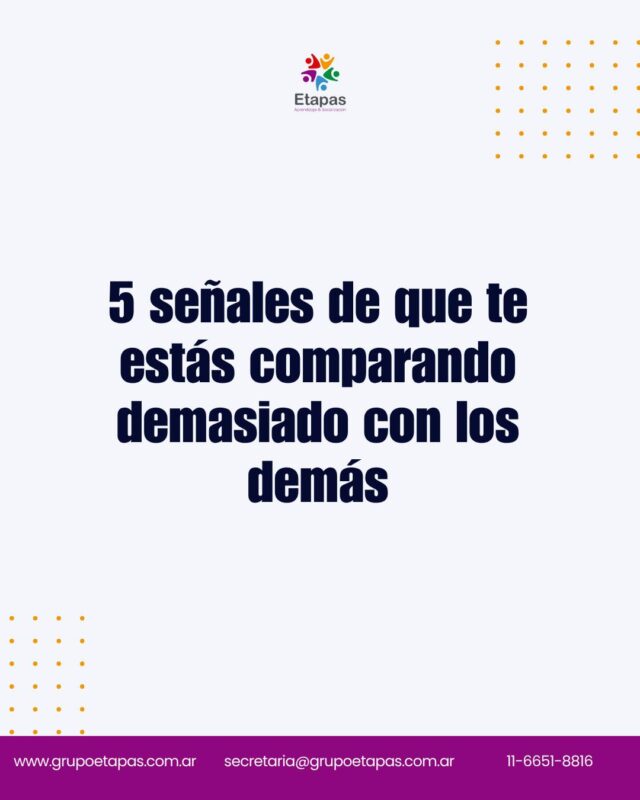 Compararnos es algo humano.Todos lo hacemos.El problema aparece cuando empezamos a evaluar nuestro valor personal únicamente a través de la comparación.Porque en ese momento dejamos de mirar nuestro propio recorrido.Y empezamos a medirnos con reglas que muchas veces ni siquiera elegimos.En consulta suele aparecer una frase muy frecuente:"Siento que debería estar en otro lugar."Pero pocas veces nos detenemos a preguntarnos:👉 ¿Quién definió dónde debería estar?👉 ¿Y según qué criterio?A veces la comparación nos hace perder de vista nuestros propios tiempos, necesidades y procesos.¿Te pasó alguna vez?#ConectandoEtapas #GrupoEtapas #Ansiedad #Autoexigencia #Psicoterapia #BienestarEmocional