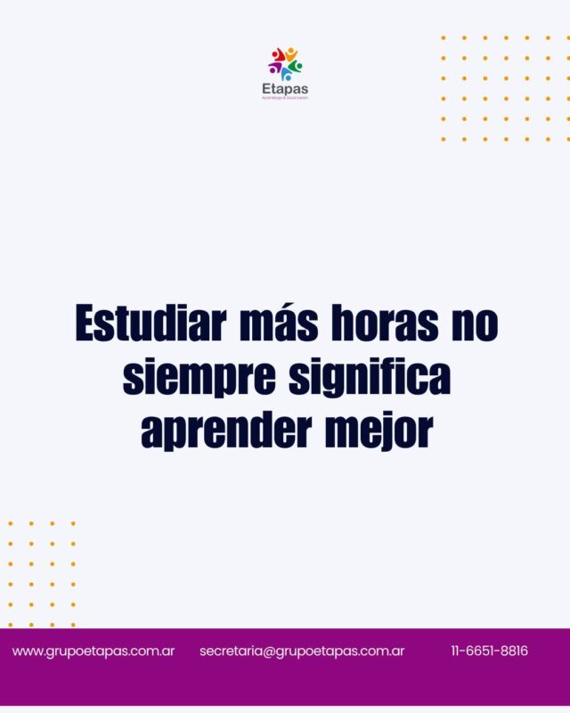 Muchas veces el cansancio aparece antes que el aprendizaje.Organizar mejor no significa hacer todo perfecto.Pequeños ajustes sostenidos suelen funcionar mejor que grandes planes.#GrupoEtapas #Estudio #Adolescentes #Aprendizaje